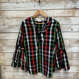 New LS Plaid Cowl Neck