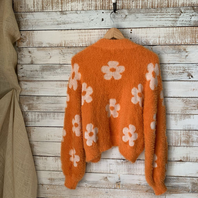 Open Front Floral Cardigan