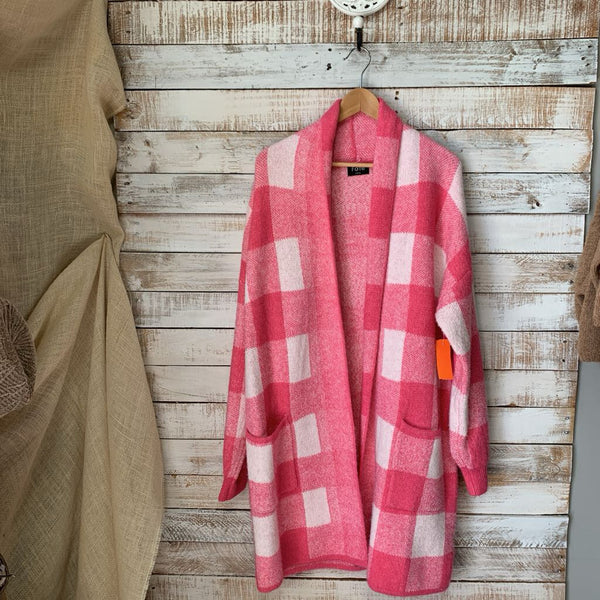 Buffalo Plaid Open Front Cardigan