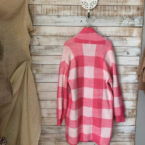 Buffalo Plaid Open Front Cardigan