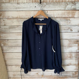 NEW Ruffle Collar Button Down