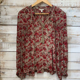 LS Floral V Neck