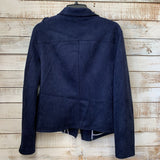 Faux Suede Open Front Jacket