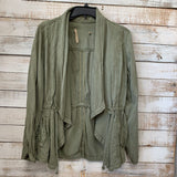 Open Front Jacket w/Drawstring