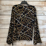 Bell Sleeve Chain Print Top