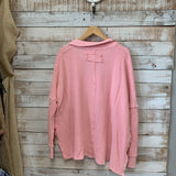 LS Waffle V Neck