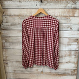 LS Plaid V-Neck