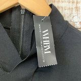 New Sleevless Mock Neck Zip Back