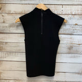 New Sleevless Mock Neck Zip Back