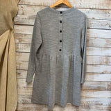 NEW LS Back Button Dress