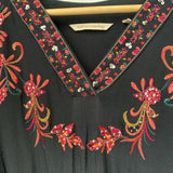 LS Embroidered Belted Dress
