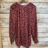 LS Print Smocked Wrist Blouse