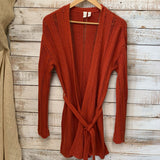Belted Open Front Sweater