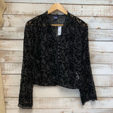 NEW Velour Floral Embossed Blouse