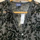 NEW Velour Floral Embossed Blouse