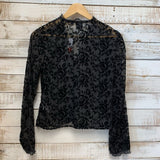 NEW Velour Floral Embossed Blouse