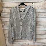 Open Crochet Button Down Sweater
