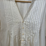 LS Pleated Front Silk Blend Buttondown