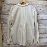 LS Pleated Front Silk Blend Buttondown