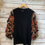 Print Ruffle Sleeve