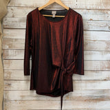 Metallic Side Tie Blouse 2