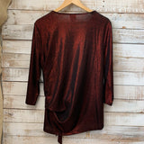 Metallic Side Tie Blouse 2