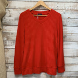 Ribbed V Neck NEW LS