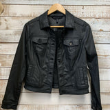 Crop Black Button Jacket