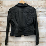Crop Black Button Jacket