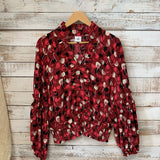 Floral V Neck Ruffle