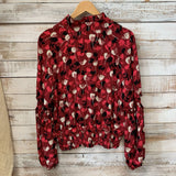 Floral V Neck Ruffle