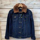 Denim Fur Collar Jacket 0 0