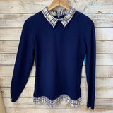 LS Print Accent Sweater