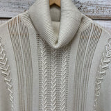 Metallic Thread Cowl Neck Poncho