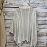 Metallic Thread Cowl Neck Poncho
