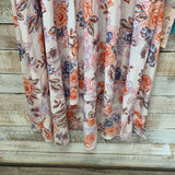 LS Smocked Waist and Wrist Hi Lo Floral Print Dress