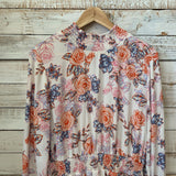 LS Smocked Waist and Wrist Hi Lo Floral Print Dress